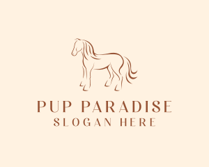 Brown Horse Silhouette logo design