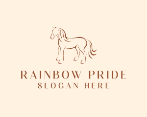 Brown Horse Silhouette logo design