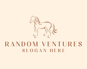 Brown Horse Silhouette logo design