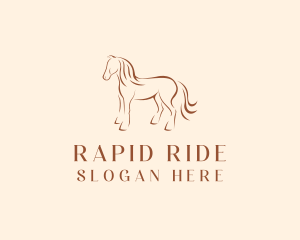 Brown Horse Silhouette logo design