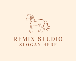 Brown Horse Silhouette logo design