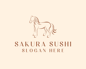 Brown Horse Silhouette logo design