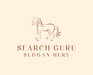 Brown Horse Silhouette logo design