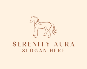 Brown Horse Silhouette logo design