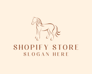 Brown Horse Silhouette logo design