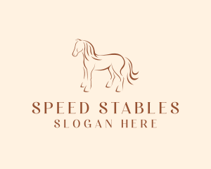 Horse Racing - Brown Horse Silhouette logo design