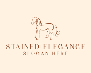 Brown Horse Silhouette logo design