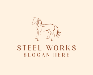 Brown Horse Silhouette logo design