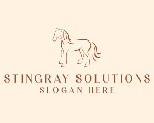 Brown Horse Silhouette logo design