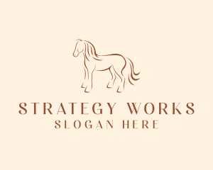 Brown Horse Silhouette logo design