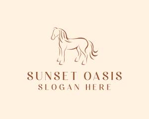 Brown Horse Silhouette logo design