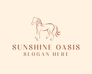 Brown Horse Silhouette logo design