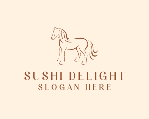 Brown Horse Silhouette logo design