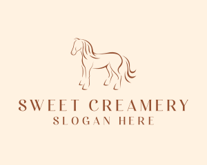 Brown Horse Silhouette logo design