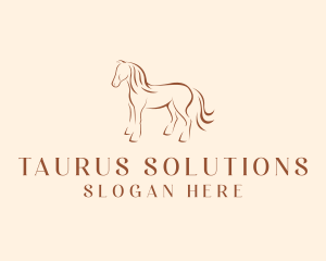 Brown Horse Silhouette logo design