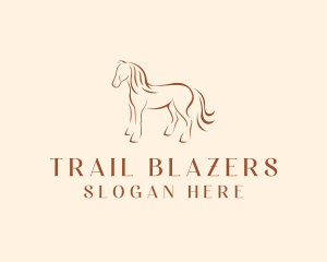 Brown Horse Silhouette logo design