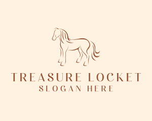 Brown Horse Silhouette logo design