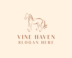 Brown Horse Silhouette logo design