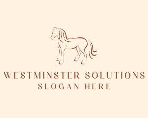 Brown Horse Silhouette logo design