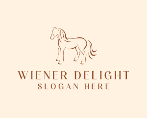 Brown Horse Silhouette logo design