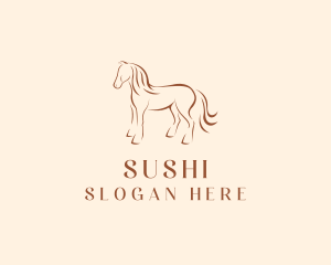 Brown Horse Silhouette logo design