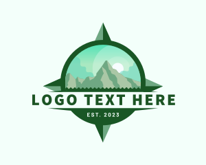 Direction - Compass Mountaineer Adventure logo design