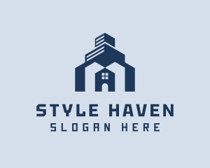 Hostel - Blue Home Buildings logo design
