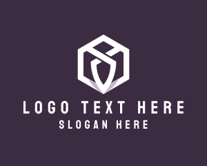 Hexagon Shield Crest logo design