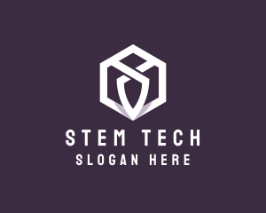 Hexagon Tech Crest logo design