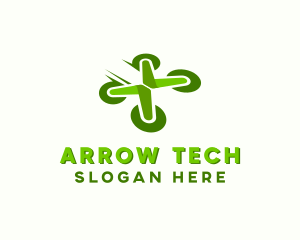 Quadcopter Drone Tech logo design