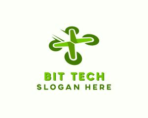 Quadcopter Drone Tech logo design