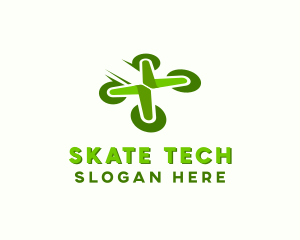 Quadcopter Drone Tech logo design