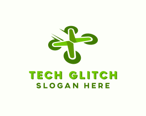 Quadcopter Drone Tech logo design