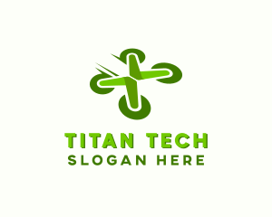 Quadcopter Drone Tech logo design