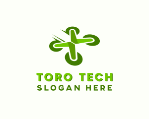 Quadcopter Drone Tech logo design