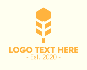 Bulls Eye - Golden Hexagon Wheat logo design