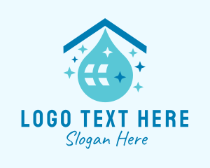 Housing - House Cleaning Droplet logo design