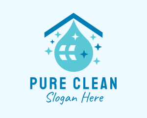 House Cleaning Droplet logo design