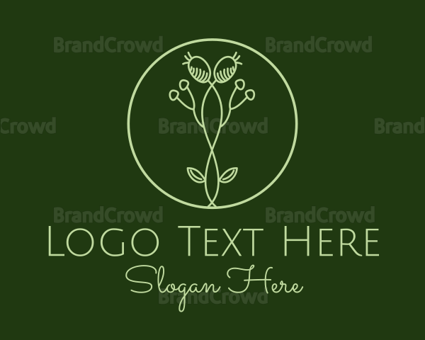 Flower Bud Plant Logo