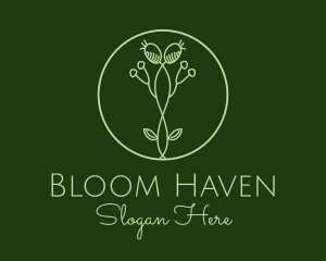 Flower Bud Plant logo design