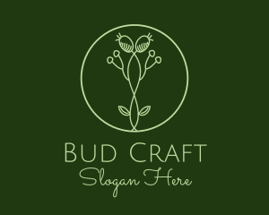 Flower Bud Plant logo design