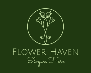 Flower Bud Plant logo design