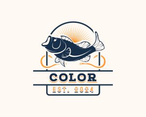 Fisherman - Ocean Seafood Fishing logo design