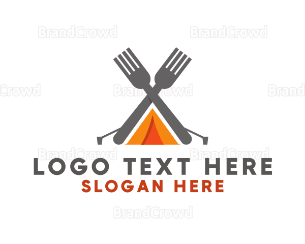 Fork Camping Tent Logo