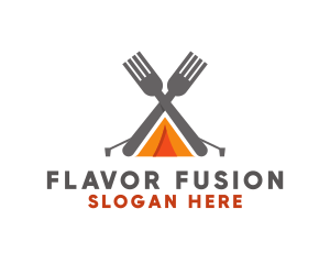 Recipe - Fork Camping Tent logo design