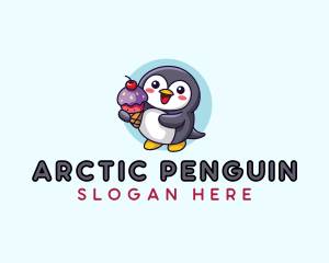 Penguin Ice Cream logo design