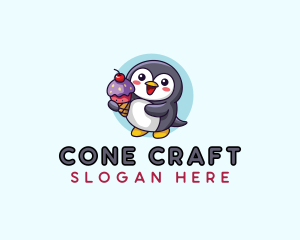 Penguin Ice Cream logo design