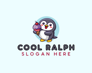 Penguin Ice Cream logo design