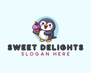 Penguin Ice Cream logo design