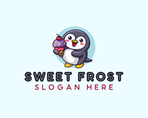 Penguin Ice Cream logo design